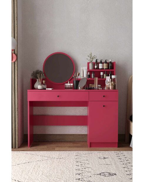 Table de maquillage Harmony 2 Round Raspberry framboise - 124x135x40 cm