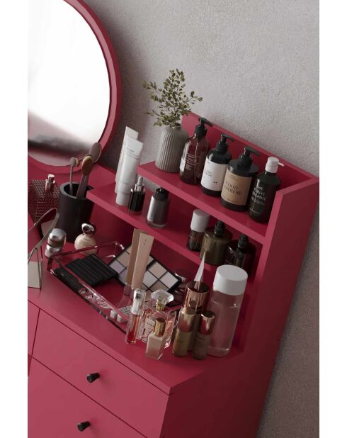 Table de maquillage Harmony 2 Round Raspberry framboise - 124x135x40 cm