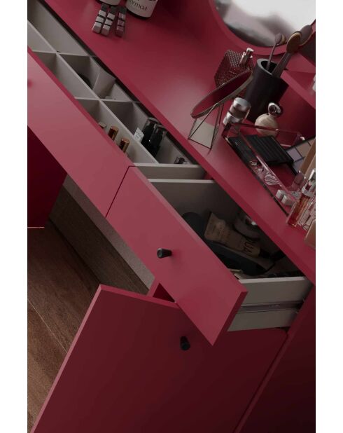 Table de maquillage Harmony 2 Round Raspberry framboise - 124x135x40 cm