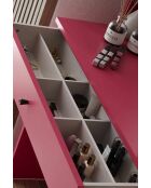 Harmony 2 Runder Schminktisch, Himbeer, 124 x 135 x 40 cm