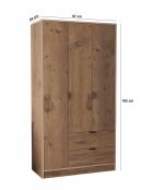 Garde robe Arden 3 pin de l'atlas - 97x182x44cm