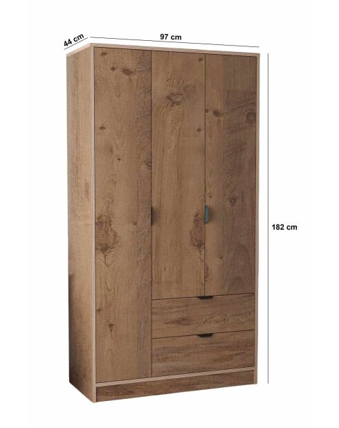Garde robe Arden 3 pin de l'atlas - 97x182x44cm