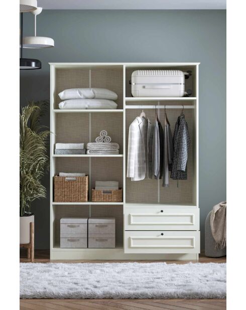 Garde robe Mira 182 blanche - 140x182x54cm