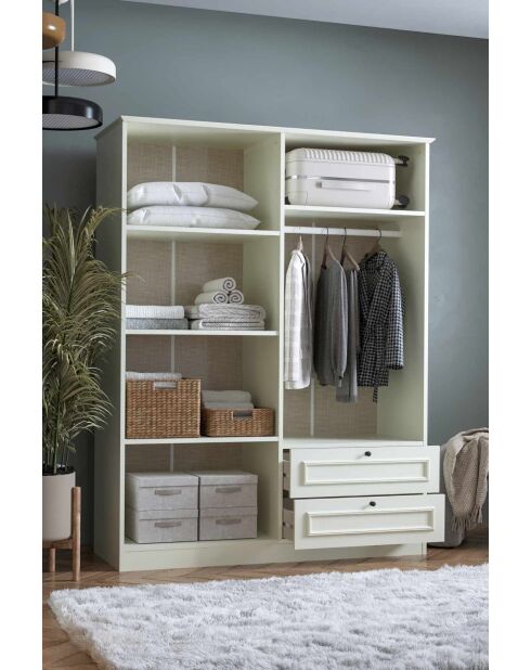 Garde robe Mira 182 blanche - 140x182x54cm