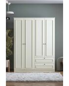 Garde robe Mira 182 blanche - 140x182x54cm