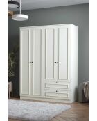 Garde robe Mira 182 blanche - 140x182x54cm
