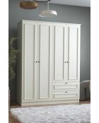 Garde robe Mira 182 blanche - 140x182x54cm