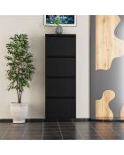 Meuble à chaussures 4 Piece Metal noir - 50x136x15 cm