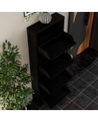 Meuble à chaussures 4 Piece Metal noir - 50x136x15 cm