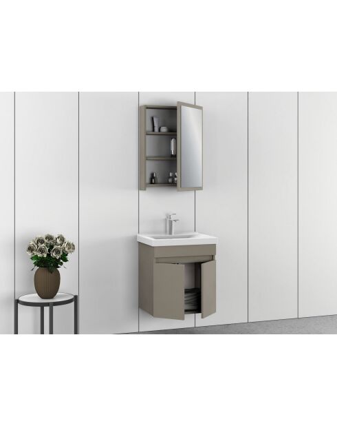 Ensemble de meubles de salle de bain (2 pièces) Amore 55 latté - 50x70x14 cm