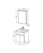 Ensemble de meubles de salle de bain (2 pièces) Amore 55 latté - 50x70x14 cm