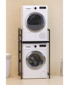 Meuble pour machine à laver C7 blanc/noir - 70x116x60 cm