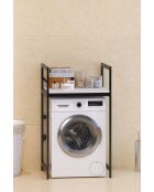 Meuble pour machine à laver C7 blanc/noir - 70x116x60 cm