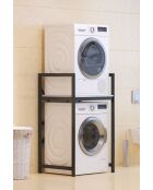 Meuble pour machine à laver C7 blanc/noir - 70x116x60 cm