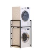 Meuble pour machine à laver C7 blanc/noir - 70x116x60 cm