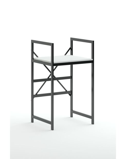 Meuble pour machine à laver C7 blanc/noir - 70x116x60 cm