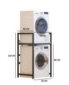 Meuble pour machine à laver C7 blanc/noir - 70x116x60 cm