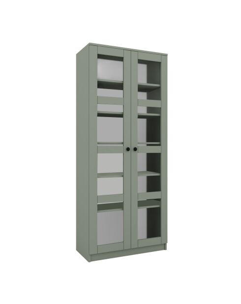 Armoire multifonctionnelle Lucas Glass 1600 76 verte - 80x190x37 cm