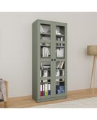 Armoire multifonctionnelle Lucas Glass 1600 76 verte - 80x190x37 cm