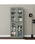 Armoire multifonctionnelle Lucas Glass 1600 76 verte - 80x190x37 cm
