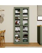 Armoire multifonctionnelle Lucas Glass 1600 76 verte - 80x190x37 cm