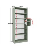 Armoire multifonctionnelle Lucas Glass 1600 76 verte - 80x190x37 cm