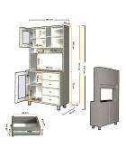 Armoire multifonctionnelle Grano 96 chêne du caucase - 96x187x40cm