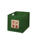 Panier en feutre HMY 6258 vert/crème - 30x30x30 cm