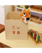 Panier en feutre HMY 6258 vert/crème - 30x30x30 cm