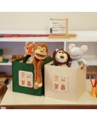 Panier en feutre HMY 6258 vert/crème - 30x30x30 cm