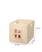 Panier en feutre HMY 6258 vert/crème - 30x30x30 cm