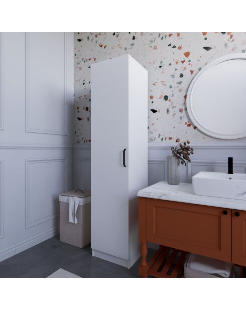 Garde robe Yaman 1 Door blanche - 40 x182 x47 cm