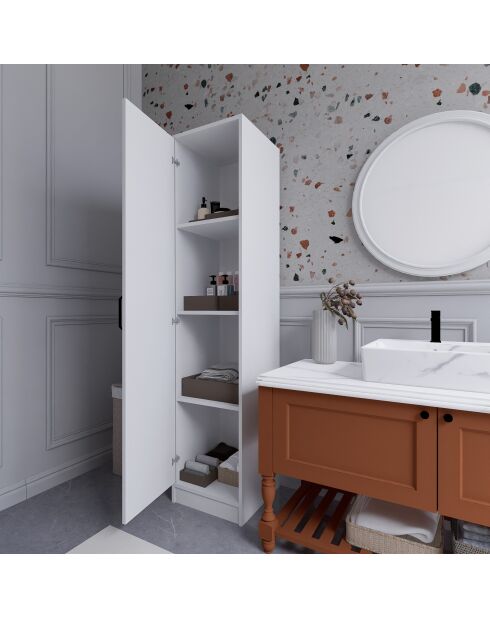 Garde robe Yaman 1 Door blanche - 40 x182 x47 cm