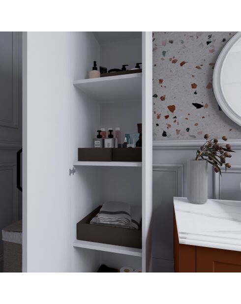 Garde robe Yaman 1 Door blanche - 40 x182 x47 cm