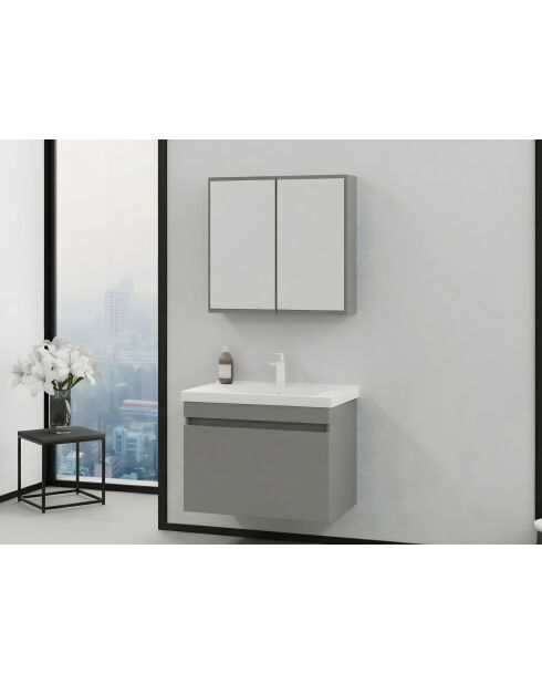 Ensemble de meubles de salle de bain (2 pièces) Bellezza 80 gris mat - 77x70x14cm