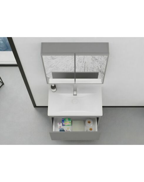 Ensemble de meubles de salle de bain (2 pièces) Bellezza 80 gris mat - 77x70x14cm