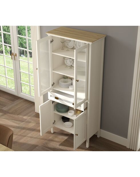 Armoire multifonctionnelle FRN 21020 crème/chêne/gris - 88,4x194x44,2cm