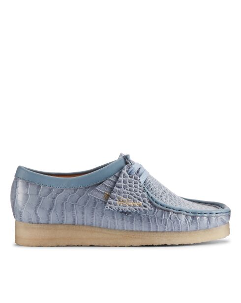 Wallabee Croco poederblauwe schoenen