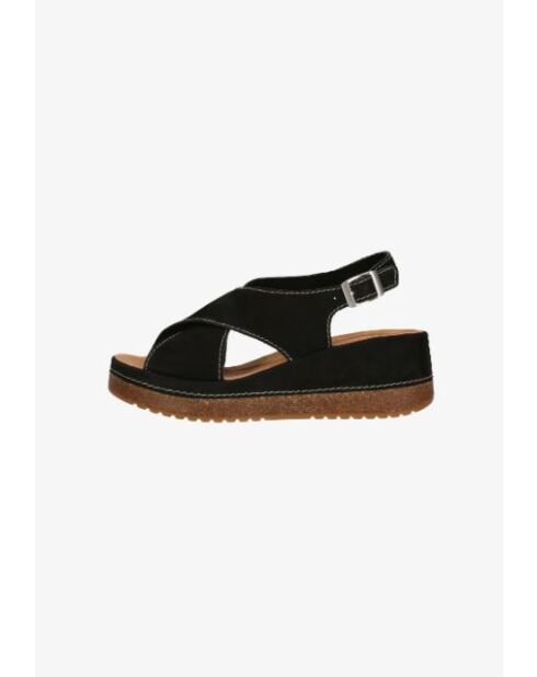 Sandalias Kassanda Step Nobuck negras - tacón de 6,5 cm