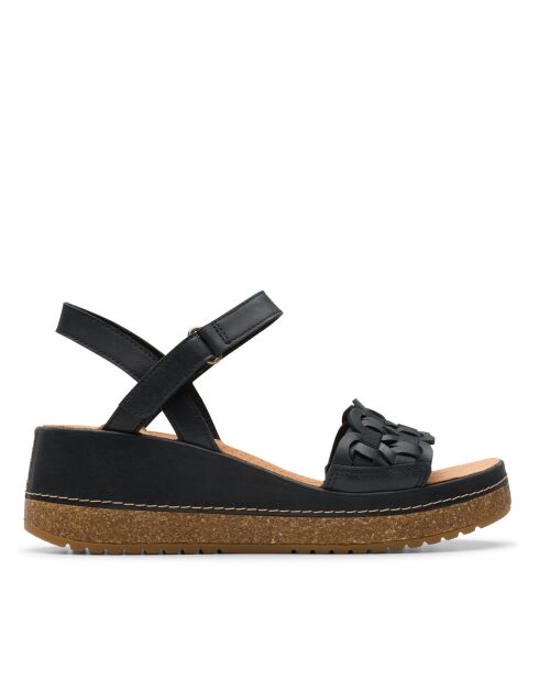 Sandalias Kassanda Bar de piel negra - Tacón de 6,5 cm