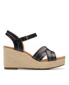 Sandalias Sabina Strap de piel negra - Tacón 8cm