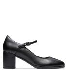 Freva55 Strap schwarze Lederschuhe - 6,5 cm Absatz