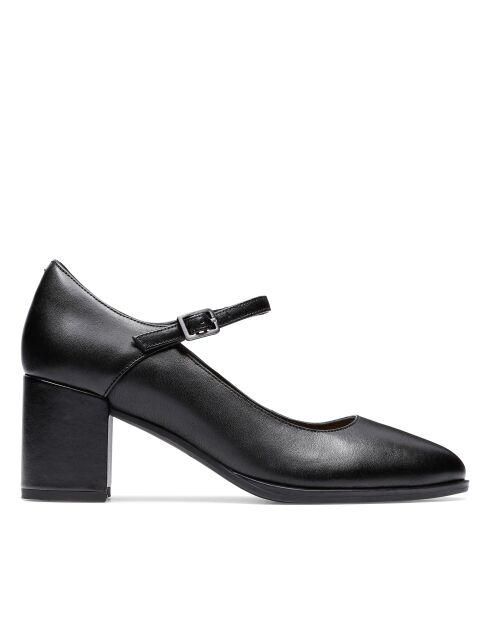 Freva55 Strap schwarze Lederschuhe - 6,5 cm Absatz