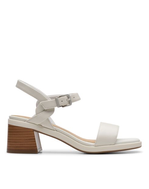 Sandales Jaylan Ray en cuir blanc cassé - Talon 5cm
