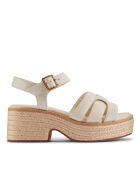 Sandalias Coledale Strap de piel color crema, tacón de 6,5 cm