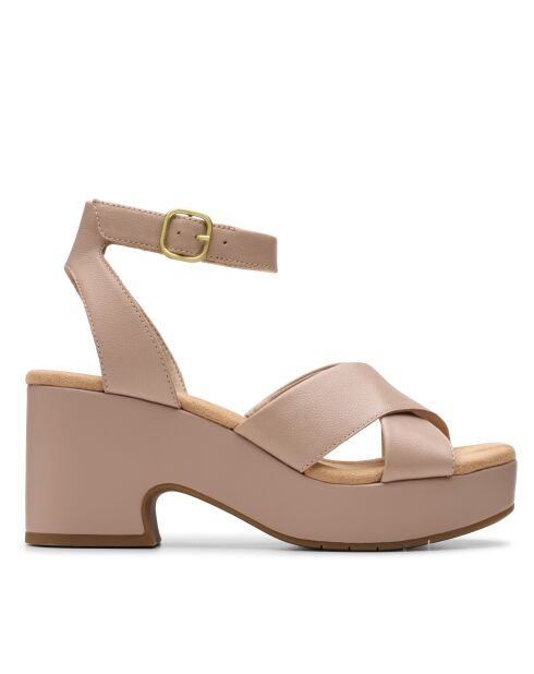 Sandalias Nerisa Pearl de piel beige - Tacón de 7,5 cm