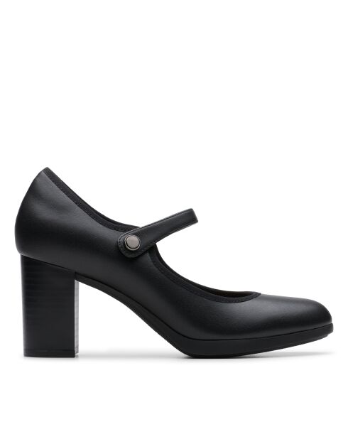 Bayla Lily zwarte leren schoenen - 7,5 cm hak