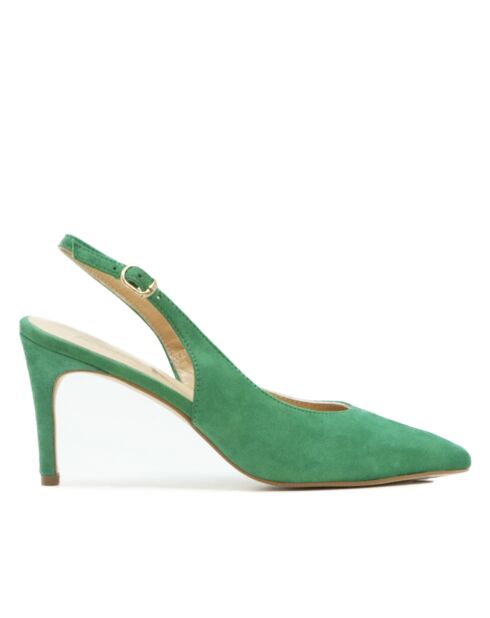 Pumps in pelle scamosciata verde 76194 - Tacco: 8cm