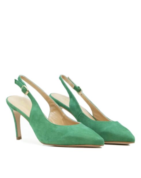 Pumps in pelle scamosciata verde 76194 - Tacco: 8cm