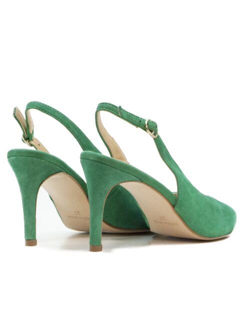 Pumps in pelle scamosciata verde 76194 - Tacco: 8cm